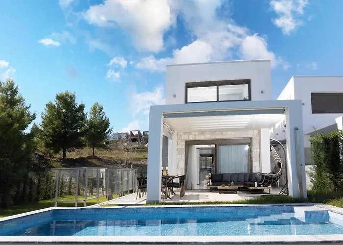 Mare - Private Pool, 4 Bdrms, Sea View, Bbq Hanioti