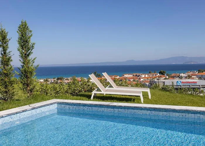 Mare - Private Pool, 4 Bdrms, Sea View, Bbq * Hanioti